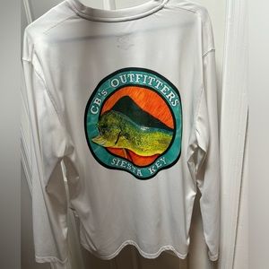 White long sleeve fishing shirt size L